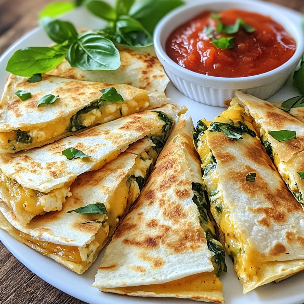 Spinach Feta Pizza Quesadillas Quick and Easy Recipe