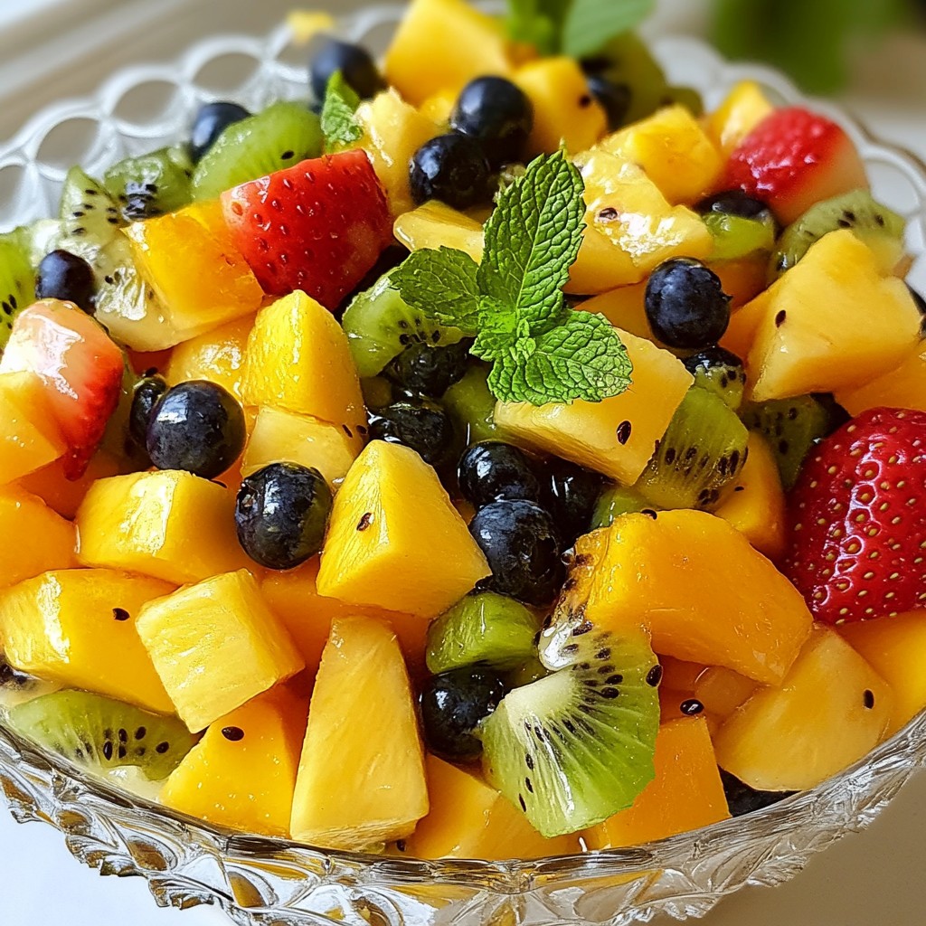Tropical Fruit Salad with Lime Mint Refreshing Treat