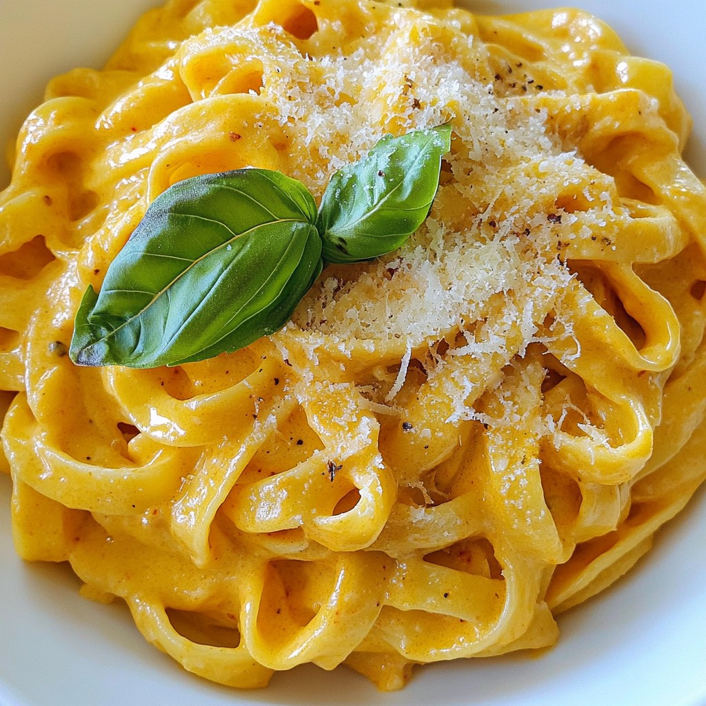 Roasted Red Pepper Alfredo Pasta Creamy Delight