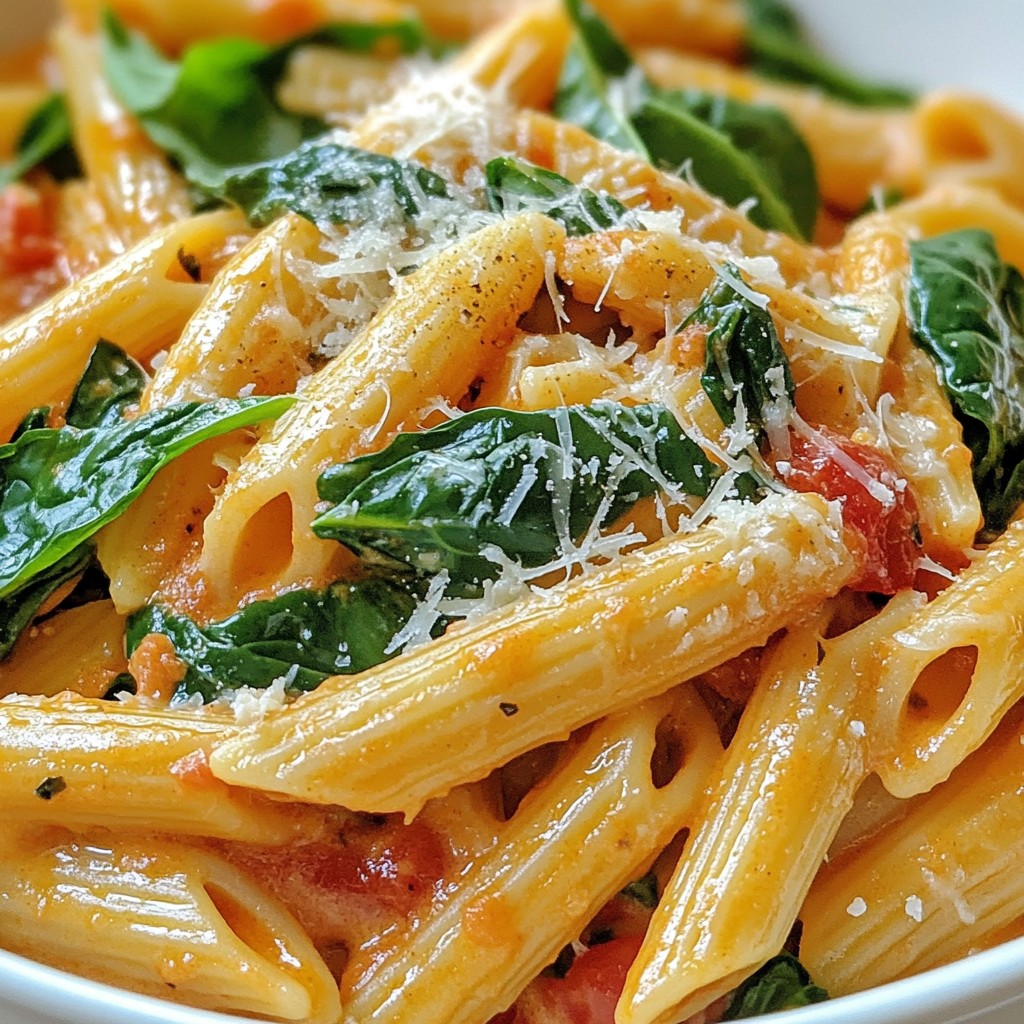 Creamy Tomato Spinach Pasta Rich and Flavorful Dish