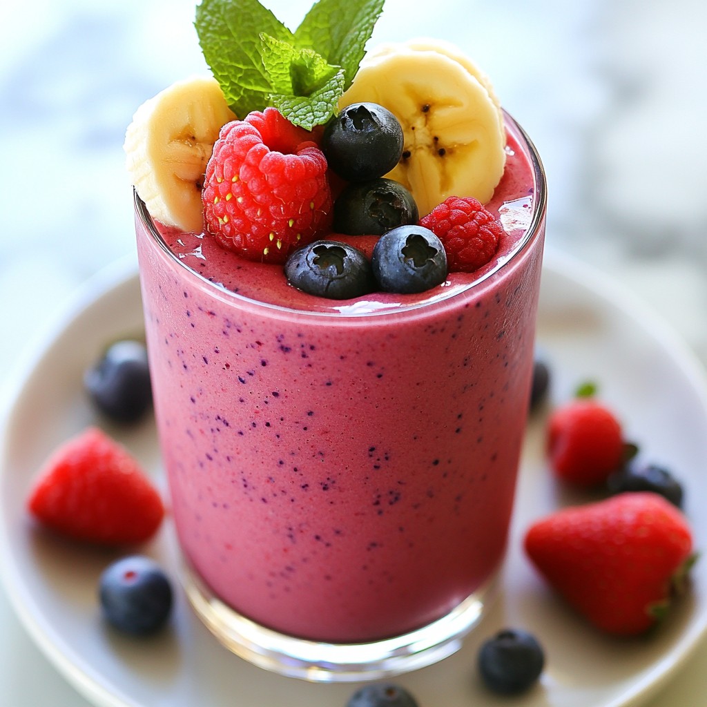 Triple Berry Smoothie Refreshing and Nutritious Drink