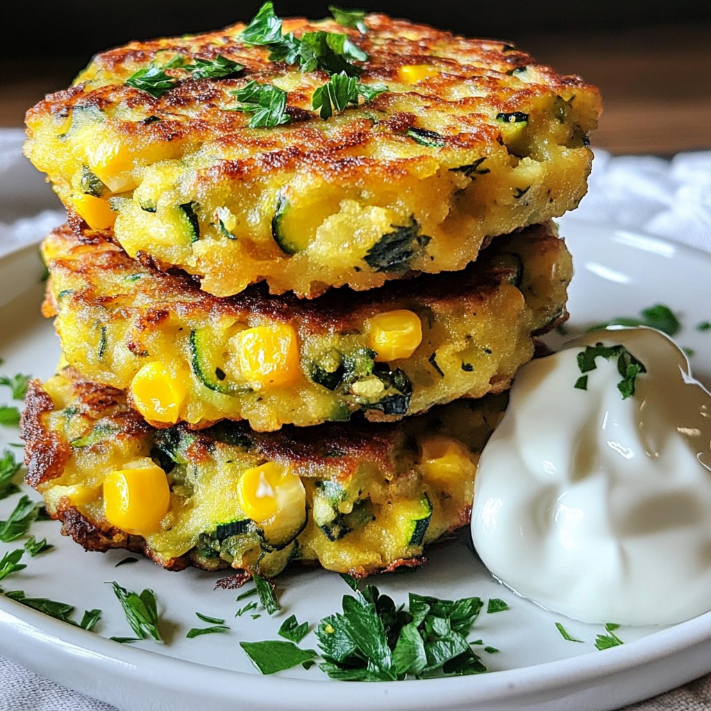 Zucchini Corn Fritters Tasty and Simple Recipe