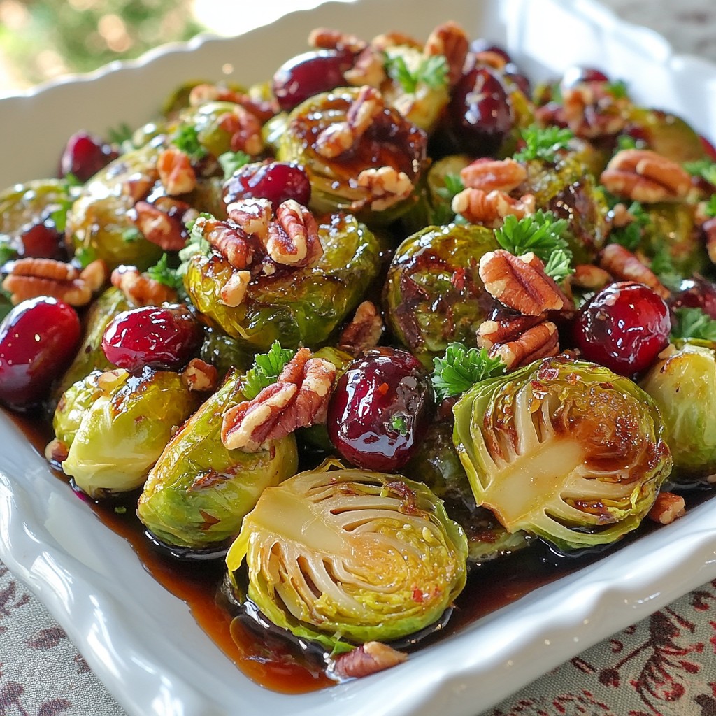 Balsamic Roasted Brussels Sprouts with Cranberries Delight