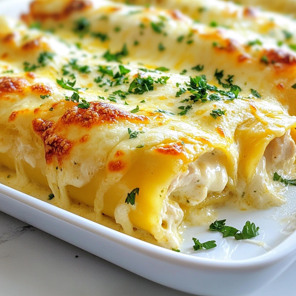 Creamy Chicken Alfredo Roll Ups Tasty and Easy Meal