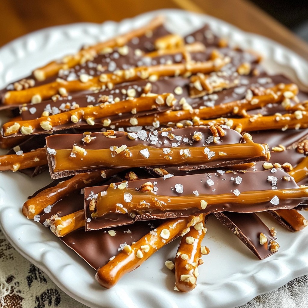 Chocolate Caramel Pretzel Bark Irresistible Snack Treat