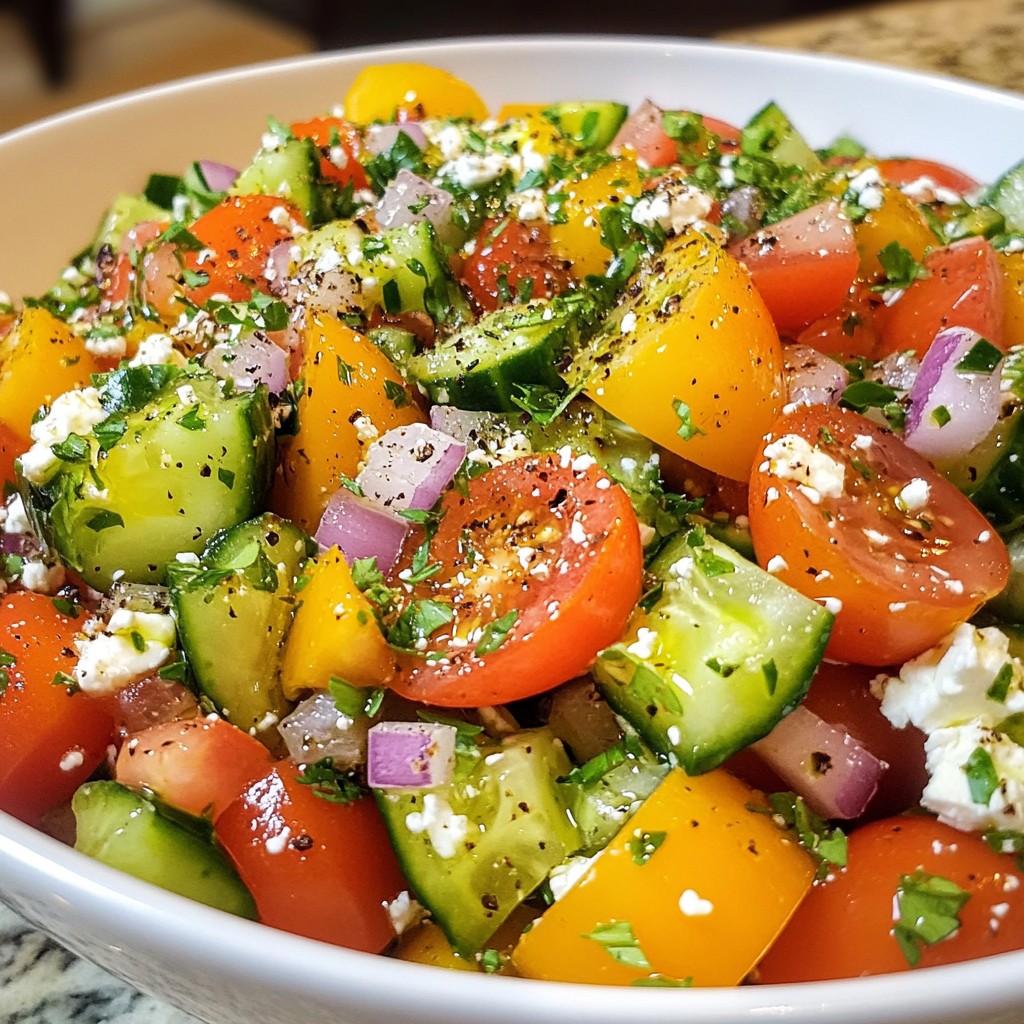 Cucumber Tomato Feta Salad Fresh and Flavorful Dish