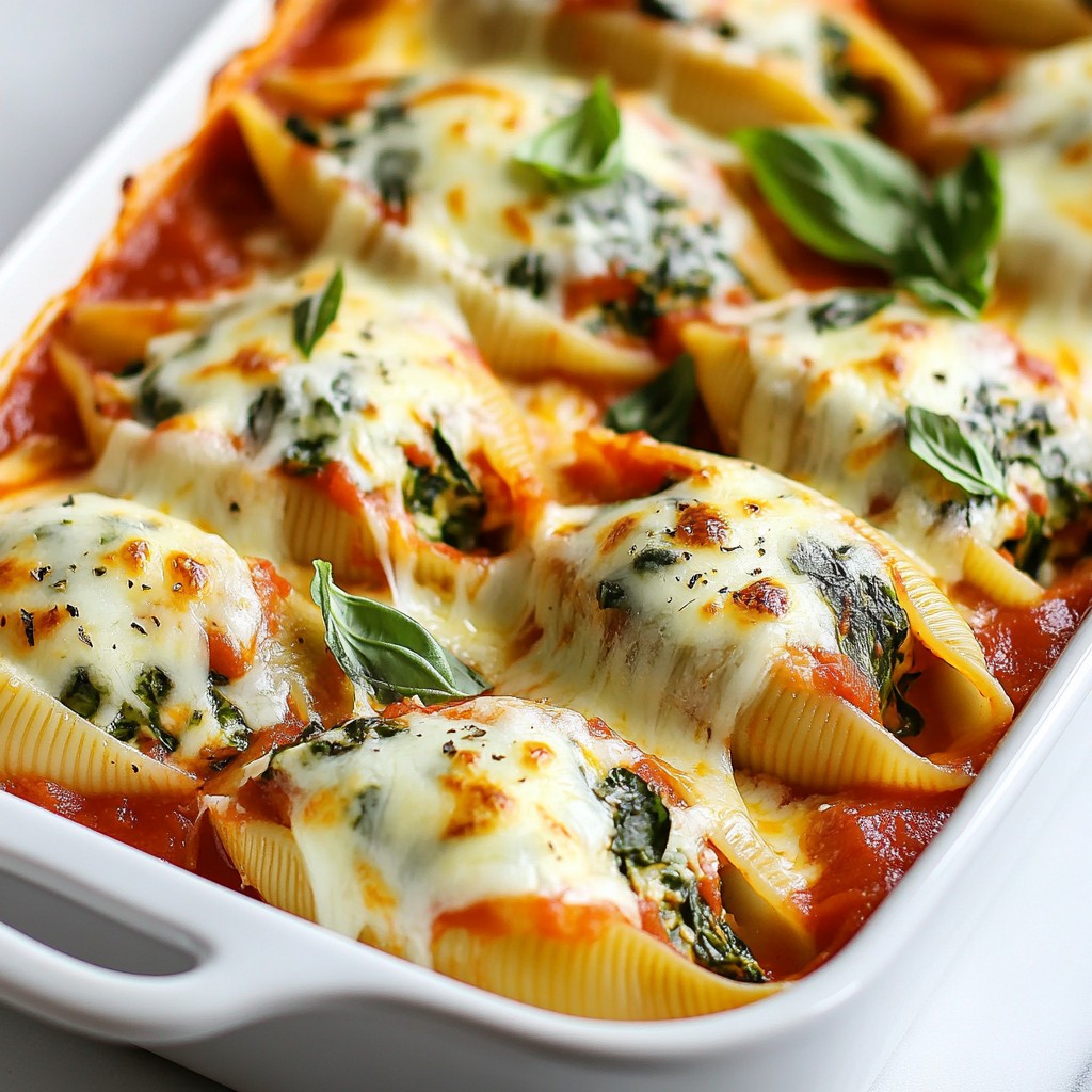Cheesy Spinach Stuffed Shells Delicious and Easy Recipe